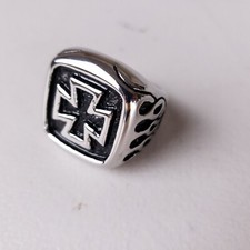 Mens Biker Ring Iron Cross 316