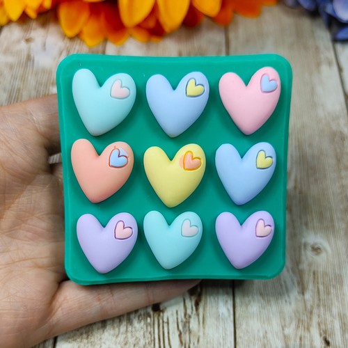 Stampo cuori asimmetrici 9pz - cuori,