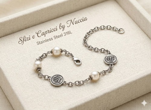 Bracciale acciaio 316l con - in,