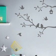 1* Adesivi Murali Autoadesivi Albero Uccellino Vinile Decalcomanie Arte Parola Decorazione#