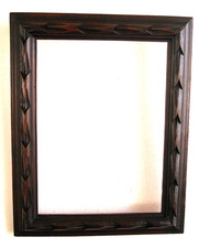 ANTICA CORNICE ANNI 40 IN LEGNO INTAGLIATO GUILLOCHE RESTAURATA misura 41x33