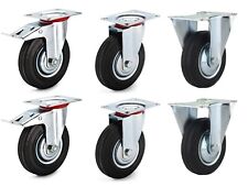 4Ruote Per Carrello Rotella 75 a 160mm 360°Con Piastra Di Fissaggio E Bloccaggio