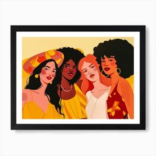 Four Women With Afros Art