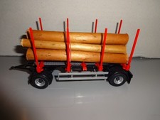 Rimorchio 2 assi TRASPORTATORE LEGNO / TRENO LEGNO CORTO "DOLL" NERO/ROSSO. Conrad 1:50