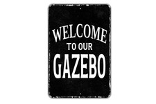 Welcome To Our Gazebo Arte da Parete in Metallo Personalizzata