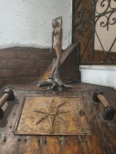 scultura Artigianale In Legno  Anni 80.  Altezza 54 Cm.