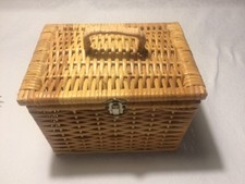 cestino vimini bamboo merenda asilo panierino tascapane replica nuovo anni 70