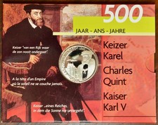 BELGIO BELGIE - 500 FRANCHI FRANCS 2000 KARL V 500° JAAR  argento silver
