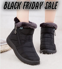 Stivali donna invernali impermeabili foderati in pelliccia calda scarpe da neve antiscivolo zip esterna