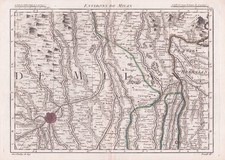 Milano Soncino Treviglio Lombardia Italy Italia mappa Italia incisione 1748