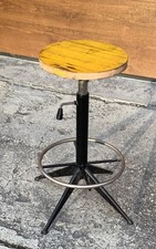 sgabello industriale vintage Regolabile Girevole Ferro Legno