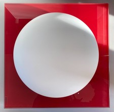 LAMPADA PLAFONIERA PARETE Leucos MURANO DUE Gio 40-50 P-PL ROSSO BIANCO 40x40cm