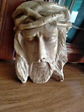 Testa di Cristo vintage In Legno Di Ulivo Fatta A Mano A Betlemme 
