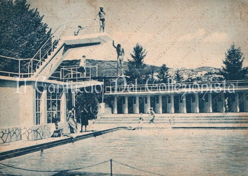 1957 fiuggi piscina trampolino - fiuggi,