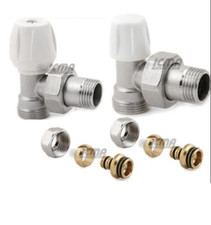 KIT PER TERMOSIFONI VALVOLA E DETENTORE A SQUADRA ICMA CON ADATTATORI