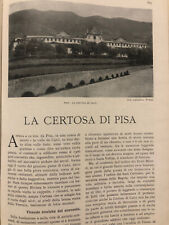 Articolo di stampa d'epoca con 6 foto La Certosa di Pisa Calci 1930 8 pagine