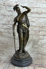 Statua Romana Spada Militare Art Warrior Collettore Bronzo Marmo Statuina Figura