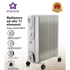 RADIATORE AD OLIO 11 ELEMENTI CALORIFERO ELETTRICO TERMOSIFONE TERMOSTATO