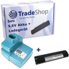 Set 2 in 1 BATTERIA 9,6V 2000mAh Ni-Cd + CARICABATTERIE per Makita 6012HD 6012HDL 6012HDW