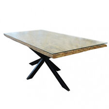 DecHome Tavolo Allungabile Nor in Legno e Vetro 200 x 100 Naturale MO807225