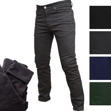 Pantalone Uomo Felpato Mastino Imbottito In Pile Caldo Invernale Elastico Jeans