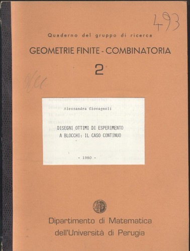 Disegni ottimi esperimenti - di,