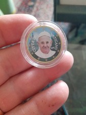 Vaticano  50 Centesimi Papa Francesco 2015 Colorato Smaltato