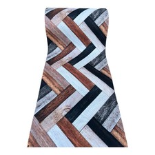 Passatoia Antiscivolo Cucina In poliester Stampa Digitale Disegno Listelli Legno