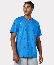  T-shirt maglia maglietta UOMO Nike Blu 12MO all over print Sp25 Cotone 