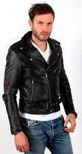 Giacca Biker Vintage Nera Da