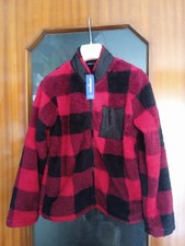 Felpa con zip nera e rossa a