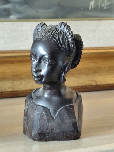 Scultura ebano massiccio busto - massiccio,