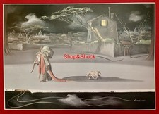 UMBERTO VERDIROSI Stampa Poster Viandante con Cane Surrealismo Arte Figurativa