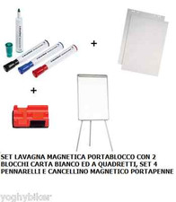 LAVAGNA PORTABLOCCO MAGNETICA CM.70X100 CON CAVALLETTO +BLOCCHI+MARCATORI+CANCEL