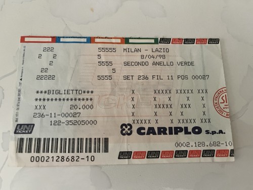 Milan lazio biglietto - milan-lazio, biglietto/ticket
