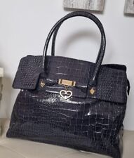 Borsa Blugirl ecopelle stampa coccodrillo con manici grigio/blu usata raramente 