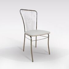 SEDIA MOD. IRINA CROMATA CON FONDELLO IN ECOPELLE BIANCA