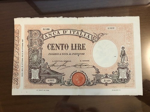 Banconota lire 100 matrice - banconota,