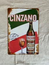 Insegna in metallo Cinzano tricolore, 20x30 cm