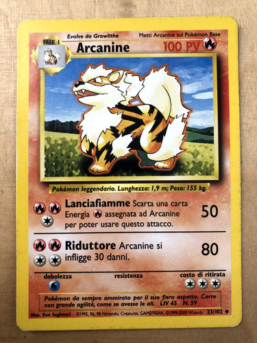 Pokemon card arcanine - arcanine, 23/102