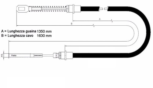 Cavo freno 1350mm per rimorchi