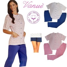 Pigiama donna cotone aperto