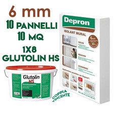KIT 10 PANNELLI ISOLANTI DEPRON 125X80CM H6mm + COLLA ADESIVO 8KG GLUTOLIN HS