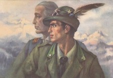 Cartolina antica battaglione Alpini Duca degli Abruzzi (Tafuri)