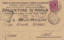 NAPOLI: testatina- Salvatore Di Paola - fabbrica arredi sacri   1913