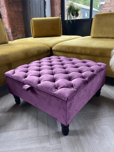 Pouf quadrato velluto - velluto, viola