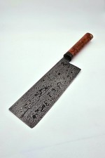 coltello da cucina giapponese stile Nakiri. Realizzato A Mano. Acciaio Damasco 
