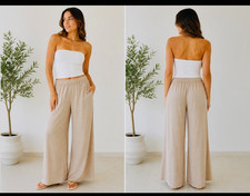 ZARA WIDE-LEG TROUSERS, SIZE L