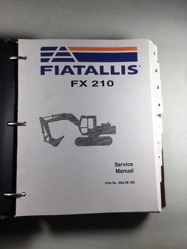 Manuale servizio escavatore