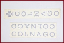 NOS ORIGINALE COLNAGO MEXICO SUPER SEAT + DOWN TUBE DECAL NERO anni 70 VINTAGE